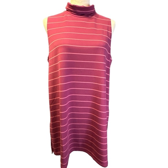 Garnet Hill Mock Neck Sleeveless Split Hem Tunic Top NWT Size Large #47166 - Picture 2 of 13